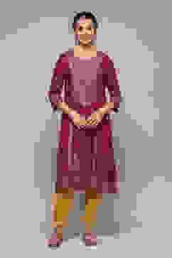 Plum LIVA Straight Printed Kurta image number 5