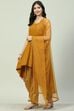 Purple Cotton Blend Asymmetric Printed Kurta Suit Set image number 4