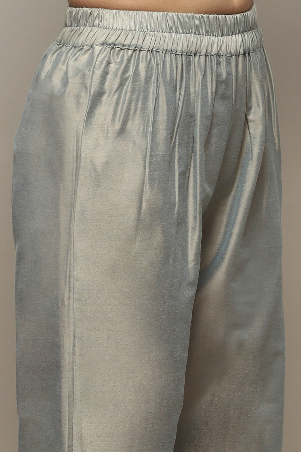 Earthy Blue Tissue Unstitched Suit set image number 3