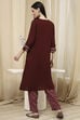 Brown Rayon Viscose Narrow Suit Set image number 4