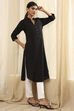 Burgundy Cotton Blend Solid Straight Kurta image number 3