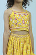 Yellow Cotton Printed Regular Lehenga Set image number 1
