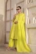Lime Green Silk Gathered Yarndyed Suit Set image number 6