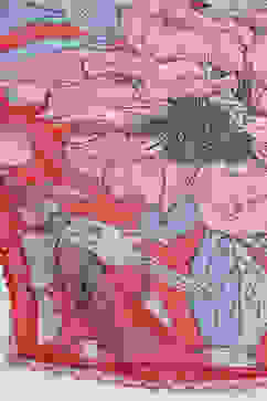 Red Polyester Gathered Printed Kurta Garara Suit Set image number 3