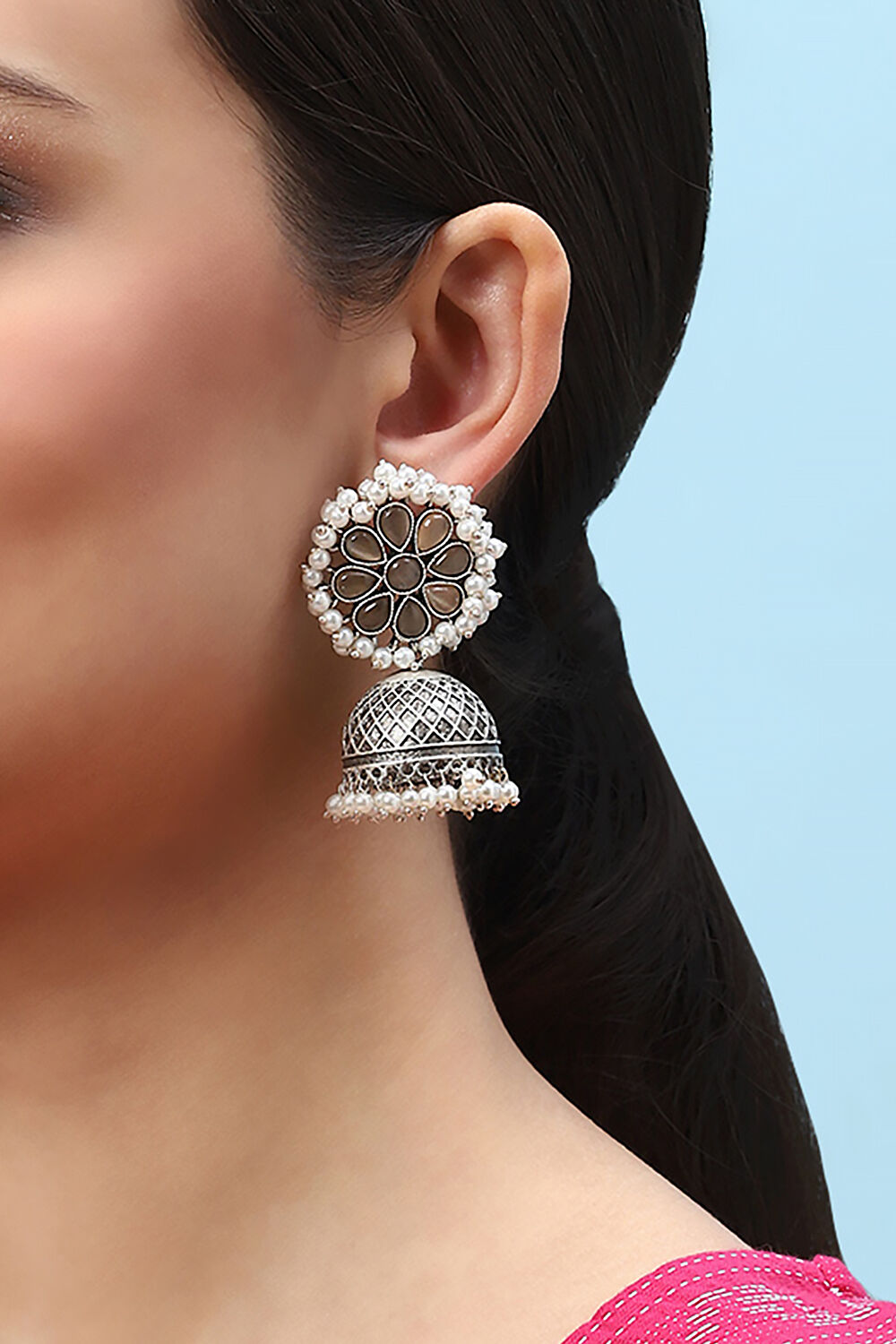 Peach Brass Earrings image number 1