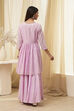 Off-White Cotton Metallic Flared Suit Set image number 4
