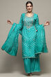 Orange Silk Blend Unstitched Suit set image number 1