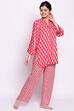 Dark Pink Cotton Printed Loungewear Set image number 5