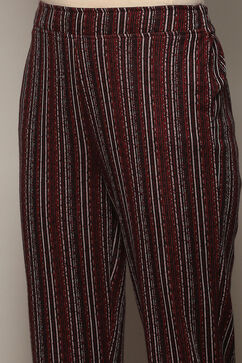 Black Yarndyed Straight 2 Piece Suit Set image number 2
