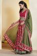 Red Cotton Gathered Lehenga Set image number 4