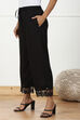 Black Rayon Regular Solid Palazzo image number 2