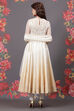 Off White Cotton Silk Flared Yarndyed Suit Set image number 4