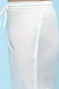 Pink White Cotton Floral Printed Kurta and Palazzo image number 2