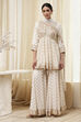 Ivory Viscose Straight Suit Set image number 5