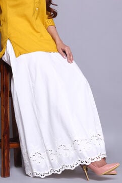 White Cotton Embroidered Skirt image number 2