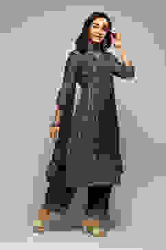 Teal Poly Viscose Straight Kurta Salwar Pant Suit Set image number 6