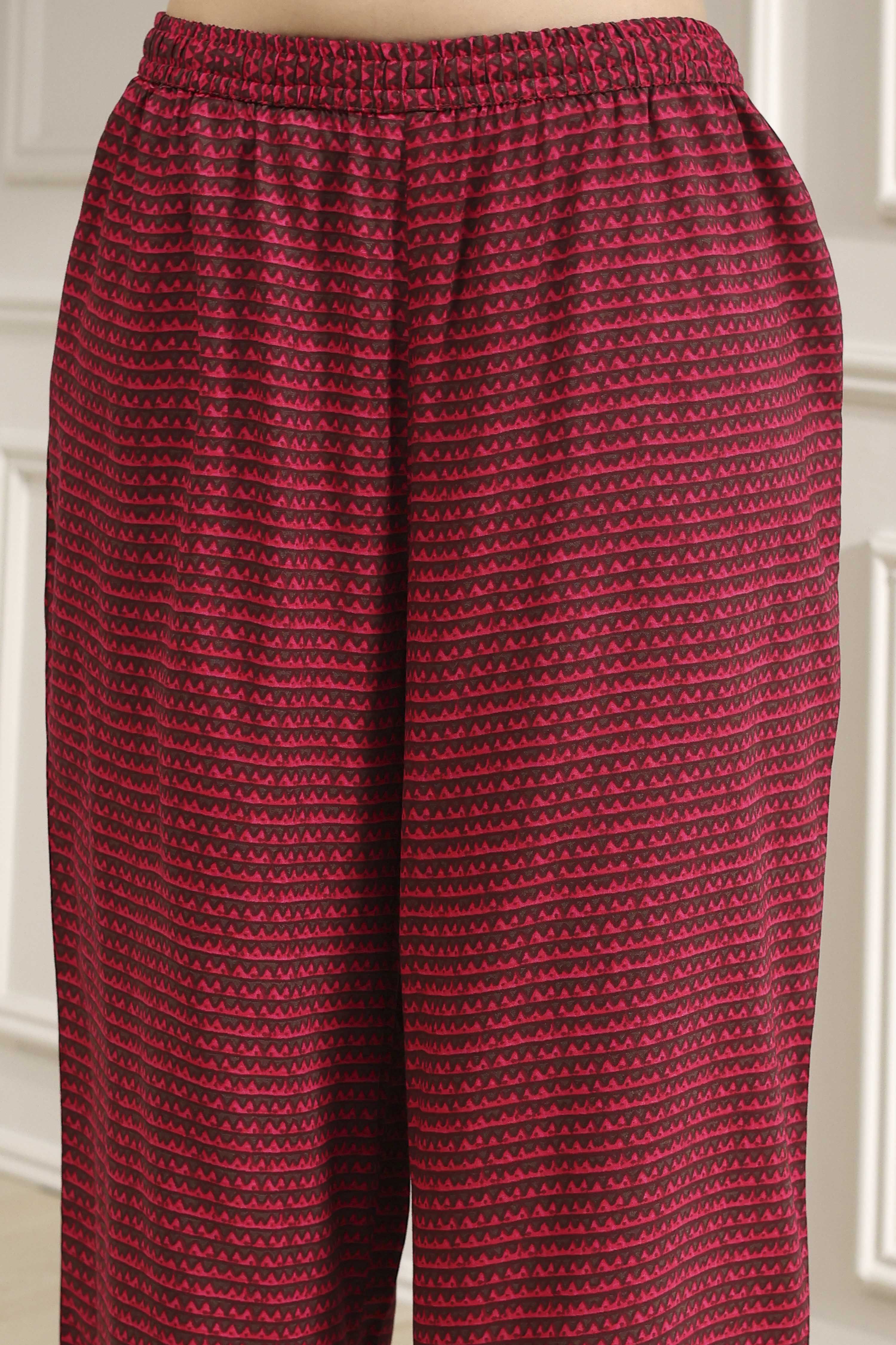 Pink Embroidered Straight Suit Set image number 2