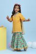 Yellow Cotton Printed Straight Suit Set image number 3