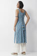 Teal Blue Cotton Floral Printed Straight Kurta image number 5
