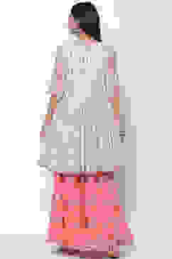 Aqua Coral Cotton Sharara Kurta Garara Suit Set image number 4