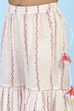 Off White Cotton Printed Gathered Suit Set image number 2