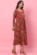 Red LIVA Flared Fusion Dress image number 2