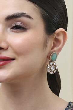 Mint Green Brass Drop & Danglers image number 1