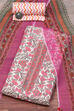 Pink Cotton Handloom Unstitched Suit Set image number 0