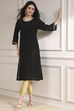 Nude-Toned Metallic Pattern Straight Kurta image number 0