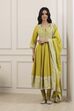 Green Cotton Kalidar Suit Set image number 6