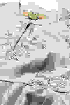 Rohit Bal Powder Blue Cotton Blend Anarkali Kurta Suit Set image number 1