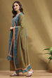 Blue Cotton Straight Suit Set image number 3