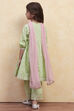 Green Cotton Gathered Suit Set image number 4