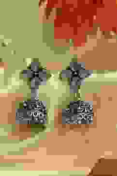 Green Brass Jhumka image number 0