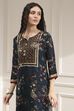 Brown Floral Printed Straight Kurta image number 1