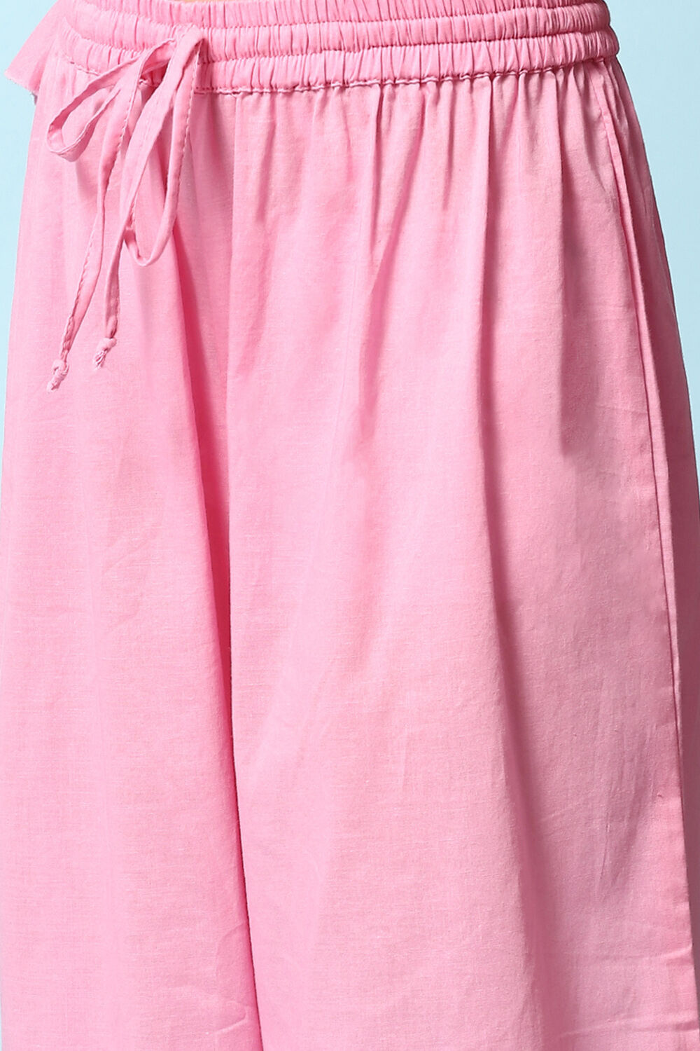 Yellow Cotton Flared Kurta Straight Palazzo Suit Set image number 2