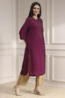 Berry Dyed Straight Kurta image number 4