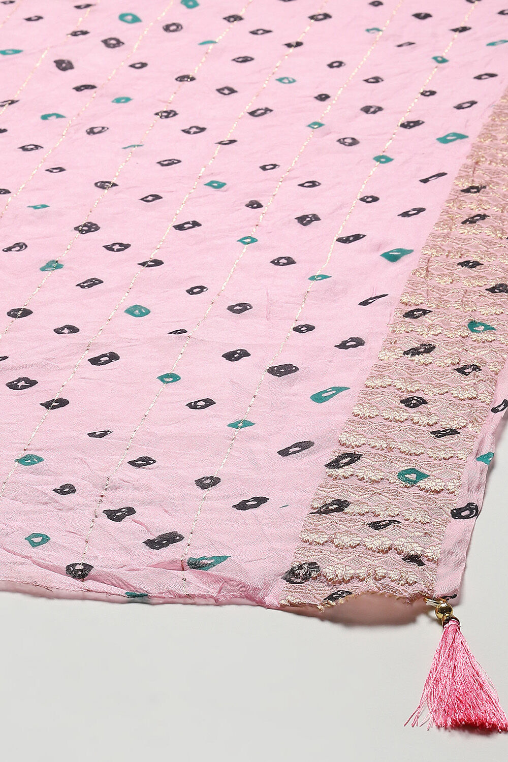 Pink Modal Unstitched Suit Set image number 4