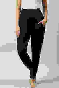 Black Viscose Relaxed Joggers image number 0