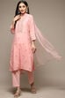 Yellow Cotton Blend Straight Kurta Suit Set image number 0