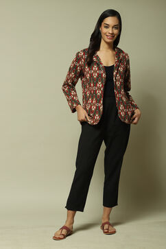 Maroon Acrylic Straight Yarndyed Jacket image number 0