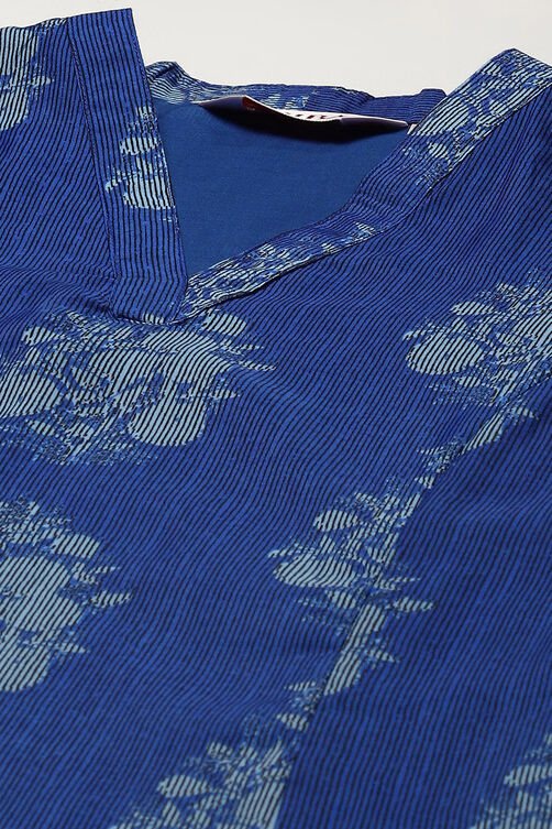 Pink Poly Chanderi A-Line Printed Kurta Palazzo Suit Set image number 1