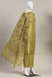 Green Tissue Machine Embroidered Unstitched Suit Set image number 4
