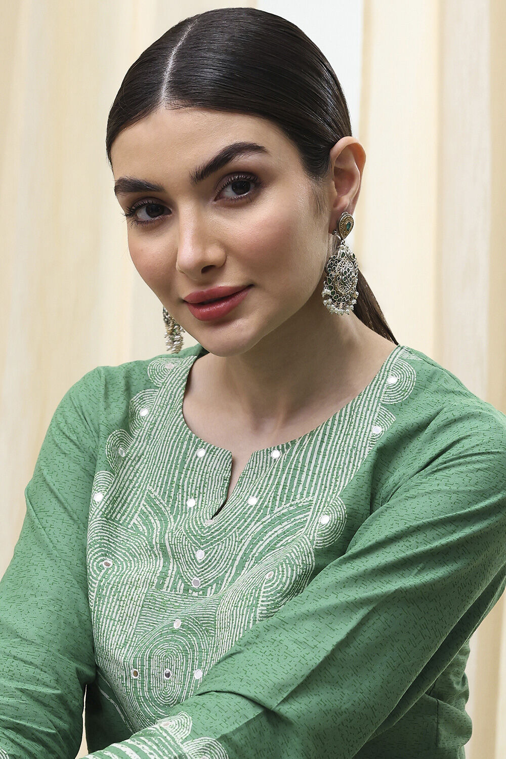 Green Brass Drop & Danglers image number 3