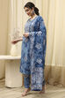 Blue Cotton  Unstitched Suit Set image number 4