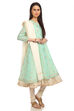 Coral Pink Front Open Cotton Kurta Churidar Suit Set image number 2