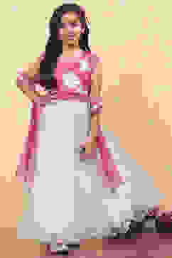 Matcha Green Polyester Blend Gathered Lehenga Set image number 0