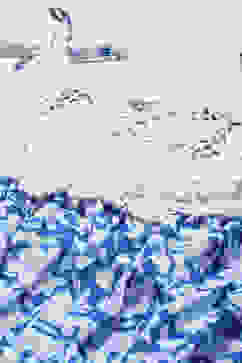 Blue & White Cotton Printed Handkerchief Fem Dress image number 1