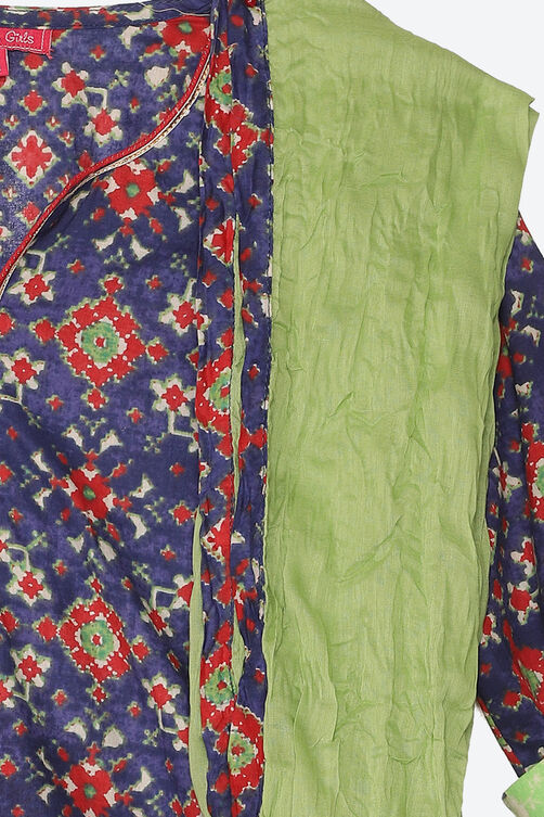 Purple Cotton Straight Kurta Salwar Suit Set image number 1