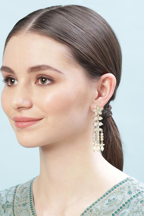 Gold Brass Earrings image number 3